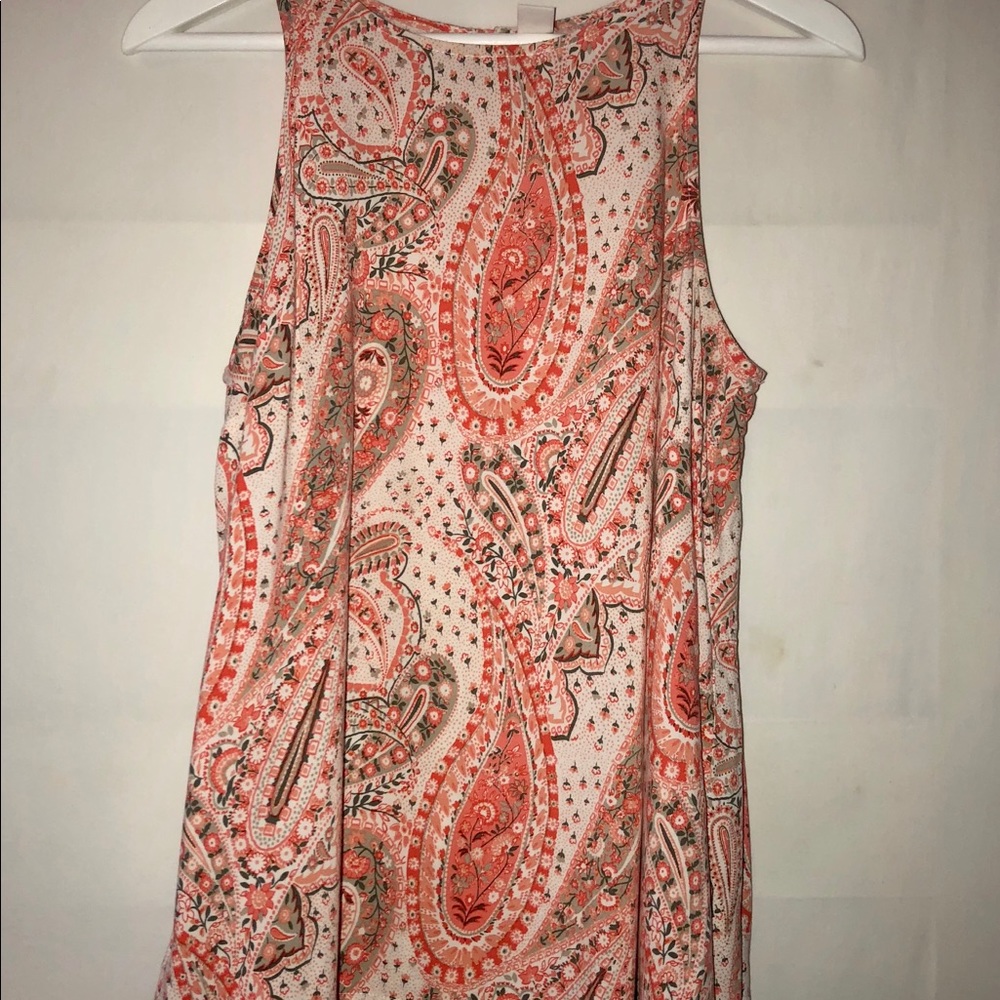 Orange and pink paisley razor back